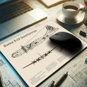 Mousepad B-29 Superfortaleza - Planos de Impressão do Avião