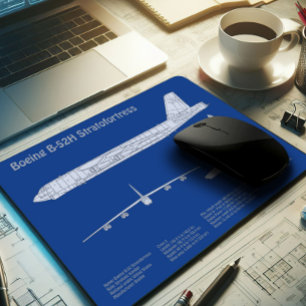 Mousepad B-52 Estratofortaleza - Planos de Impressão Bluepr