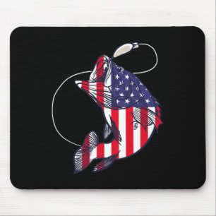 Mousepad B Pesca Peixe Bandeira Americana Patriótica Quatro