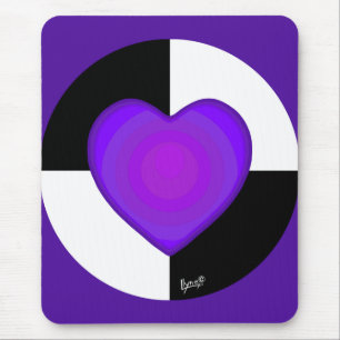Mousepad B&W Corações Roxos Batendo
