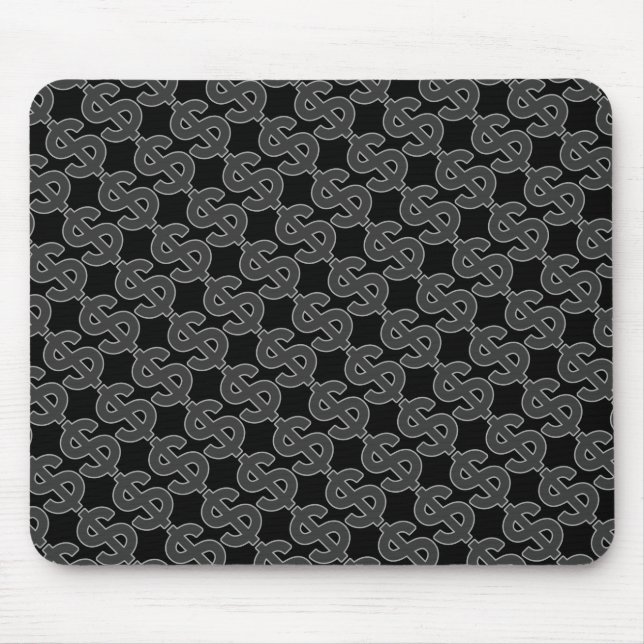 Mousepad b&w símbolo de dinheiro gráfico (Frente)