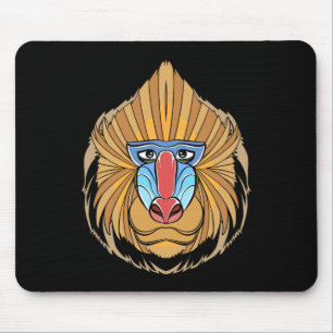 Mousepad Baboon Face Halloween Assustador Macaco Baboon