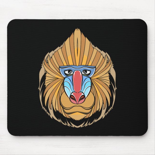 Mousepad Baboon Face Halloween Assustador Macaco Baboon (Frente)