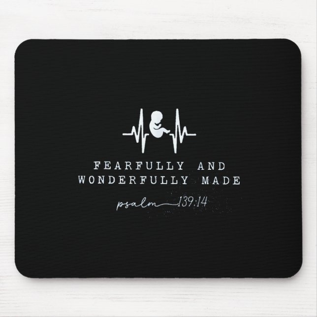 Mousepad Baby Announcement Fearfully And Wonderfully Made,  (Frente)