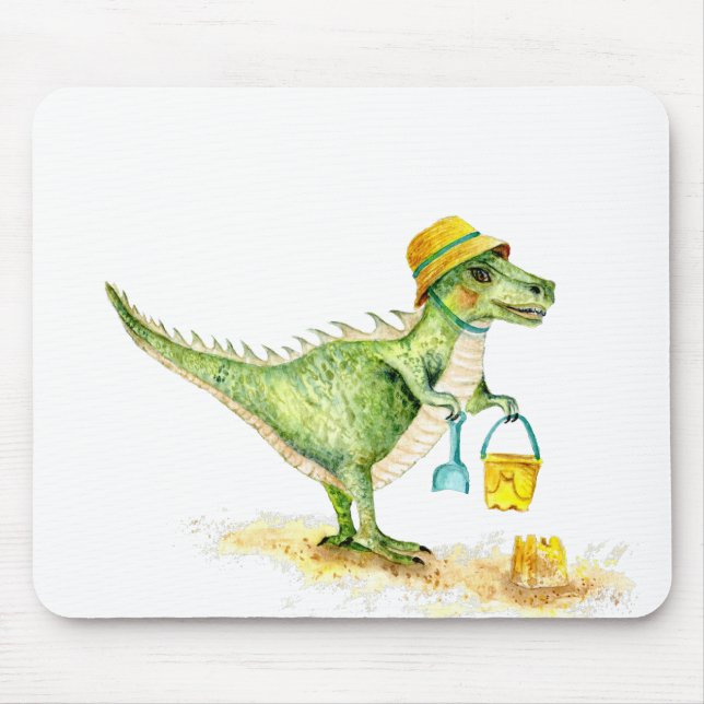 Mousepad Baby Dinosaur T-Rex na praia (Frente)