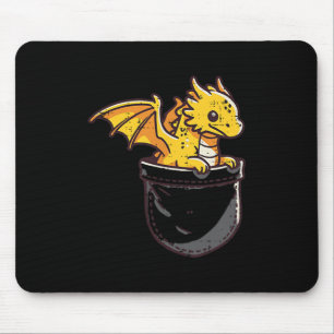 Mousepad Baby Dragon Pocket Cute Fantasy Mythasy Homens