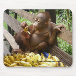 Mousepad Baby Orangutan Banana