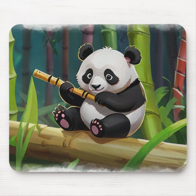 Mousepad Baby Panda Bear Art for Kids (Frente)