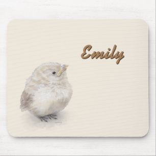 Mousepad Baby Sparrow Digital Watercolor