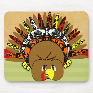 Mousepad babyturkeycolor damaskcircles