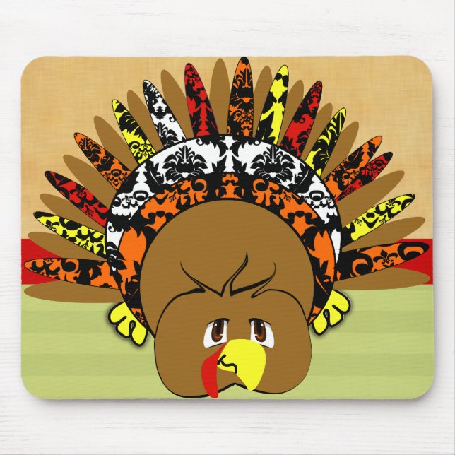 Mousepad babyturkeycolor damaskcircles (Frente)