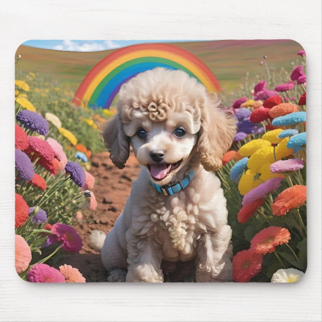 Mousepad Bacalhaus Flor e arco-íris coloridos (Frente)
