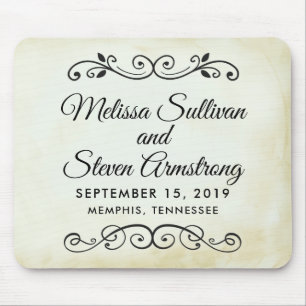 Mousepad Bacia de Faux Vintage Casamento Simples e Elegante