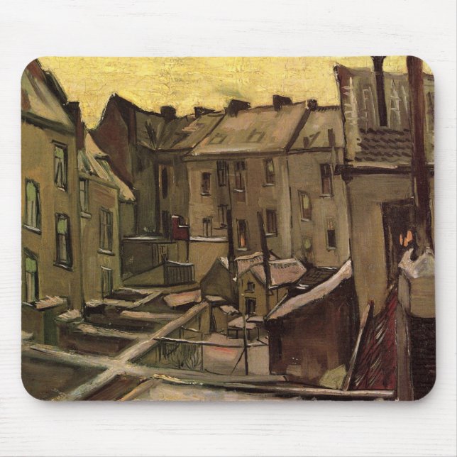 Mousepad Backyards of Old Houses de Vincent van Gogh (Frente)