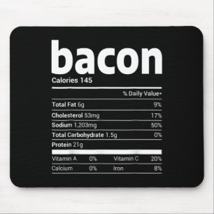 Mousepad Bacon Nutrição Fatos Familiares Correspondentes à
