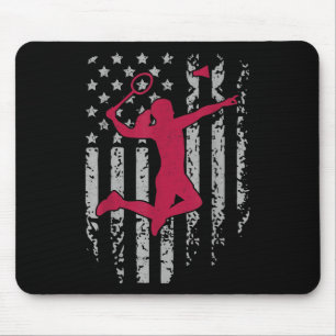 Mousepad Badminton Bandeira Americana Patriótica Esporte Es