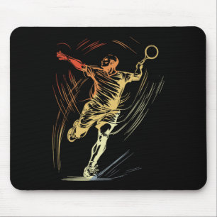 Mousepad Badminton Cara Sketch Racquet Sport Shuttle