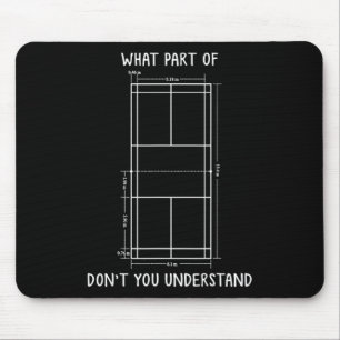 Mousepad Badminton Court Dimensões Engraçado Jogador de Bad