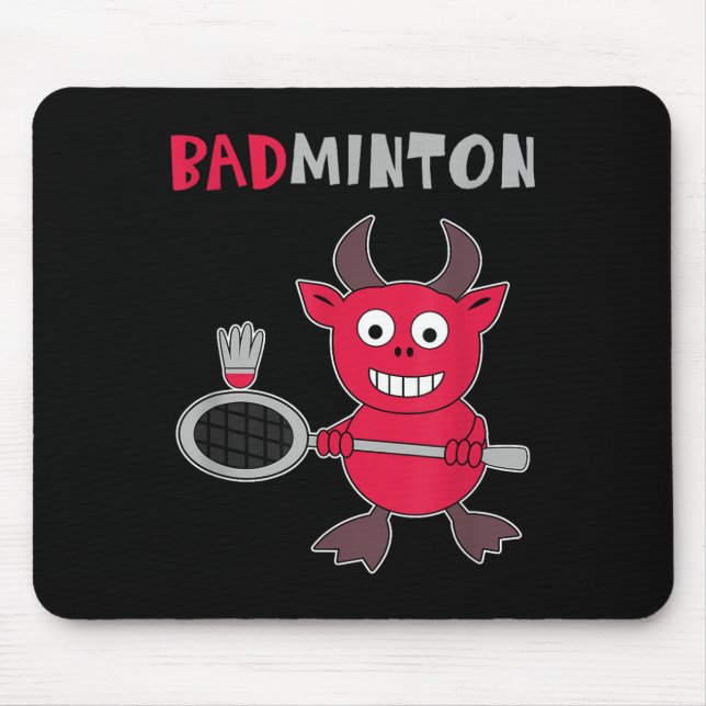 Mousepad Badminton Devil Badminton Player Shuttle Sports Sm (Frente)