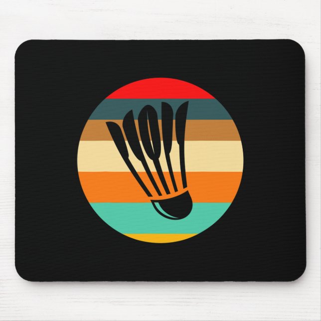 Mousepad Badminton do Shuttle Retro (Frente)