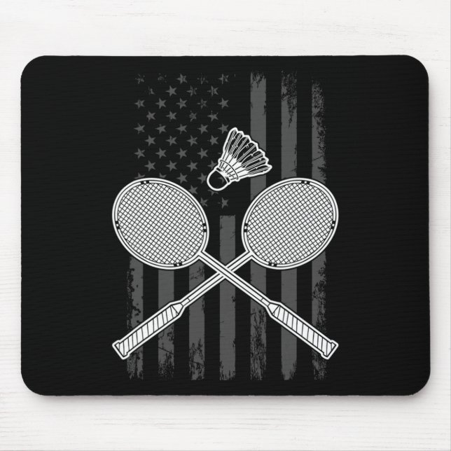 Mousepad Badminton E Shuttle Bandeira Americana (Frente)