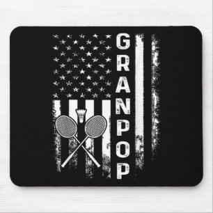 Mousepad Badminton Granpop American Flag Natais vintages