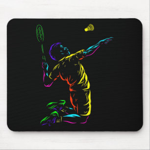 Mousepad Badminton Graphic Badminton Player Shuttle Sports