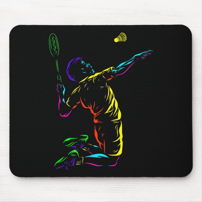 Mousepad Badminton Graphic Badminton Player Shuttle Sports (Frente)