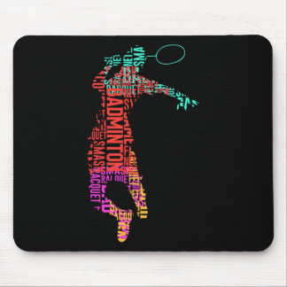 Mousepad Badminton Jogador Colorido Shuttle Racket Badminto