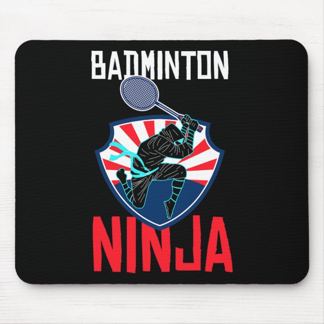 Mousepad Badminton Ninja Camisa Encantada Badminton Player  (Frente)