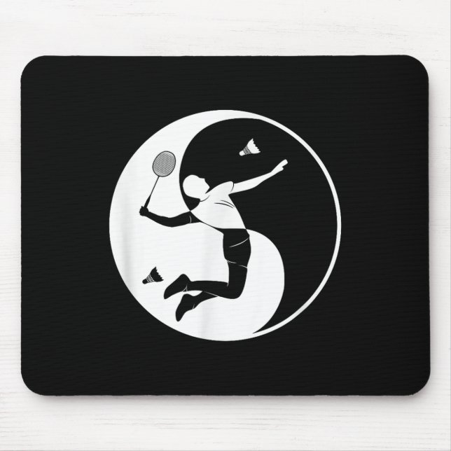 Mousepad Badminton-player Game Shuttle Yin-yang Símbolo Bad (Frente)