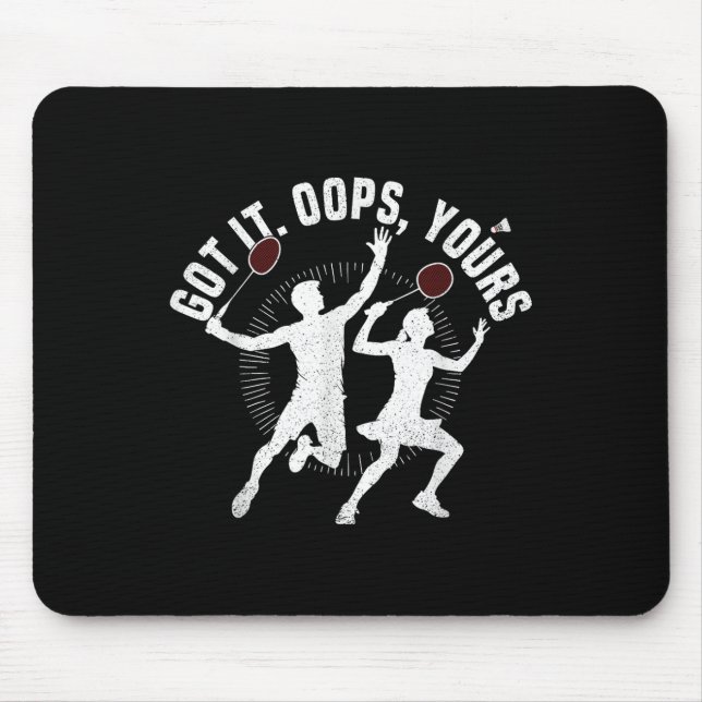 Mousepad Badminton Racket Conseguiu Jogador De Churrasco Ba (Frente)