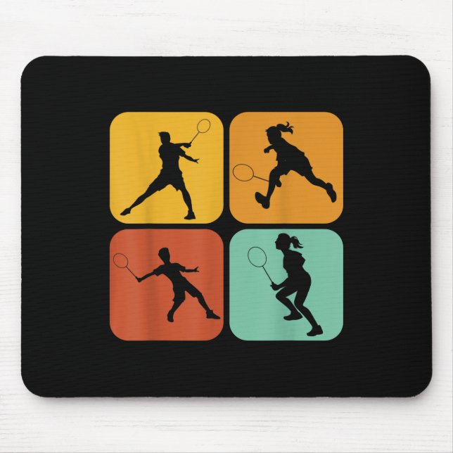 Mousepad Badminton Retro I Raquete I Peteca I Badminton  (Frente)