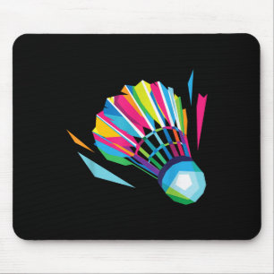 Mousepad Badminton Shuttle Racquet Sport Badminton Pop Art