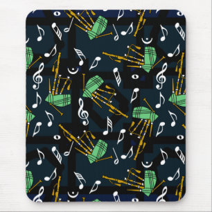 Mousepad Bagpipe Music Note Pattern