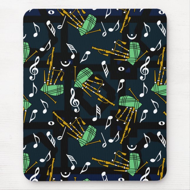 Mousepad Bagpipe Music Note Pattern (Frente)