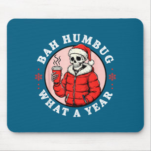Mousepad Bah Humbug Crânio Chapéu Do Papai Noel Doce Natal