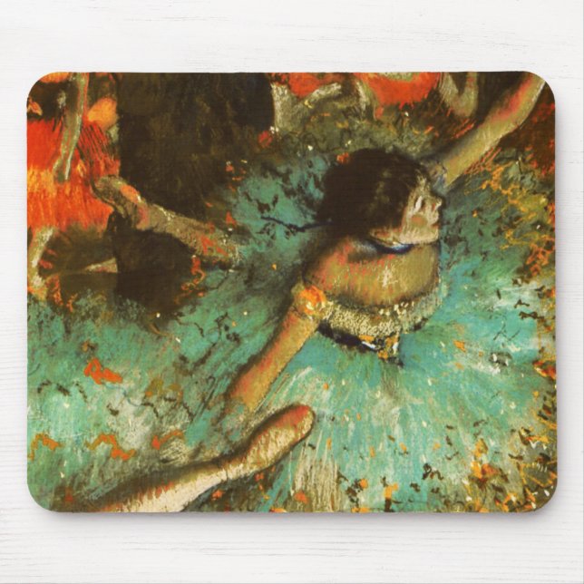 Mousepad Bailarina Dança Dançarina Verde Degas Pintura (Frente)