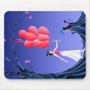 Mousepad Bailarina Fofa & Gato pôr do sol Árvore da Meia-No