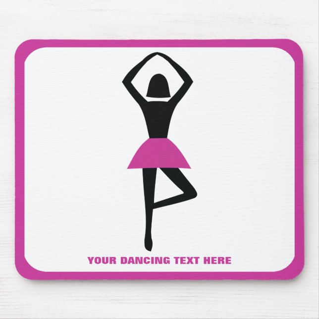 Mousepad bailarina preta, rosa quente, costume (Frente)