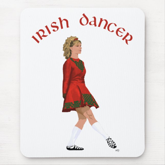Mousepad Bailarino Irlandês de Sapato Macio de Vermelho (Frente)