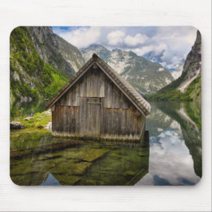 Mousepad Bairro no lago de Obersee, nos Alpes, na Alemanha