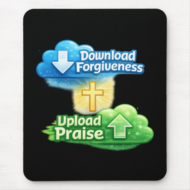 Mousepad Baixar Perdão Enviar Louvor - Cristão (Frente)