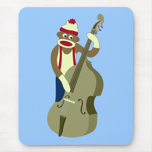Mousepad Baixista ereto do macaco da peúga (Frente)