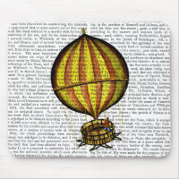 Balão de ar quente amarelo e vermelho