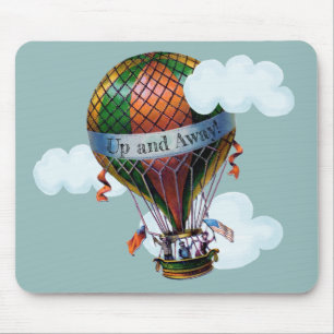Mousepad Balão de Ar Quente com Nuvens Personalize