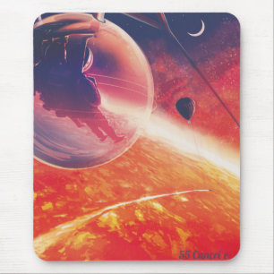 Mousepad Balão de ar quente extremo na paisagem vulcânica