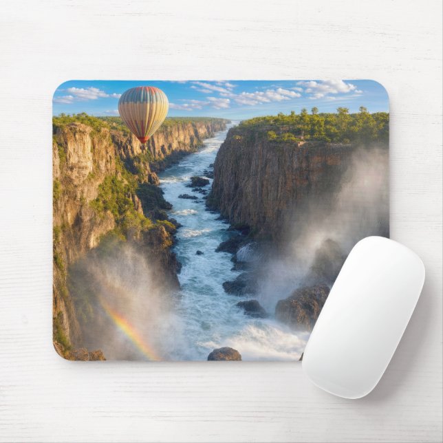 Mousepad Balão de Ar Quente Pairando Sobre Desfiladeiro de  (Com mouse)