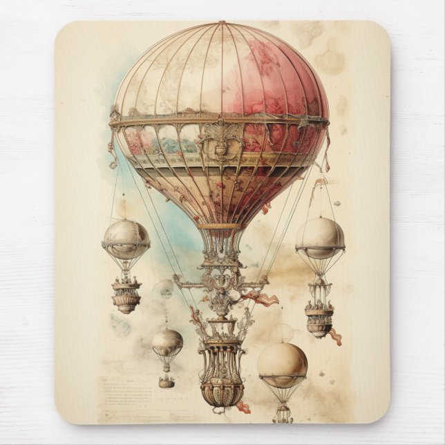 Mousepad Balão de Ar Quente Steampunk (4) (Frente)