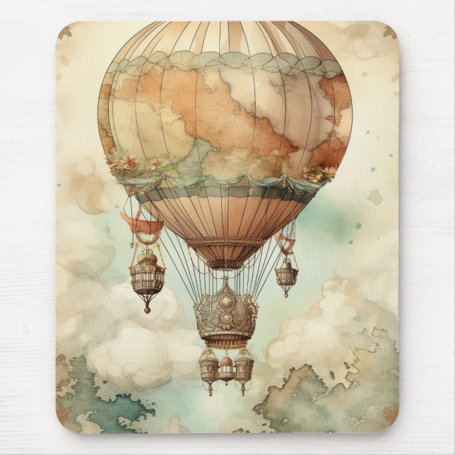 Mousepad Balão de Ar Quente Steampunk (5) (Frente)